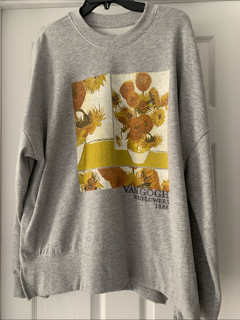 Van Gogh Sunflowers Grey Graphic Sweatshirt